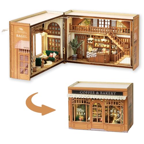 DIY Miniature House Kit with Furniture, Opened & Closed Mini Cube Dollhouse