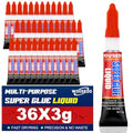 36 X 3g Super Glue Liquid, Quick Dry,Thin Formula, All-Purpose Instant Bond - size: Liquid