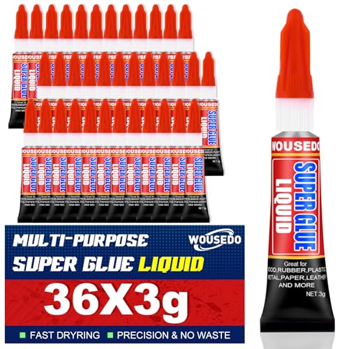 36 X 3g Super Glue Liquid, Quick Dry,Thin Formula, All-Purpose Instant Bond - size: Liquid