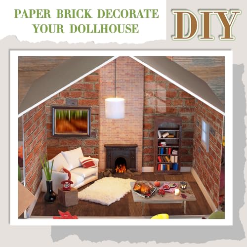 Flutesan 12 Pcs Miniature Dollhouse Wallpaper, 4 Styles - style: 4 Styles