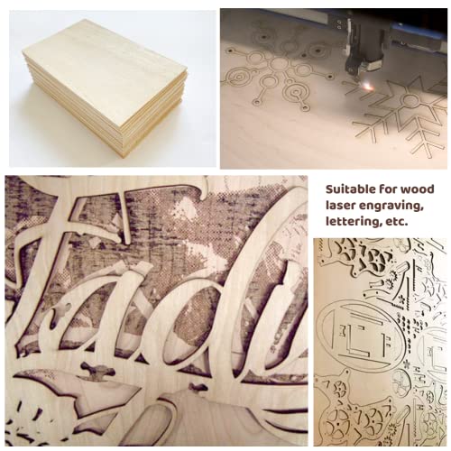 MUXGOA 20 Pcs Wood Sheets,Unfinished Balsa Wood Sheets for Crafts DIY Thin Woodsheet for Wooden DIY Ornaments,Scrabble Tiles,House Aircraft Ship Boat,School Projects(150x100x2mm)