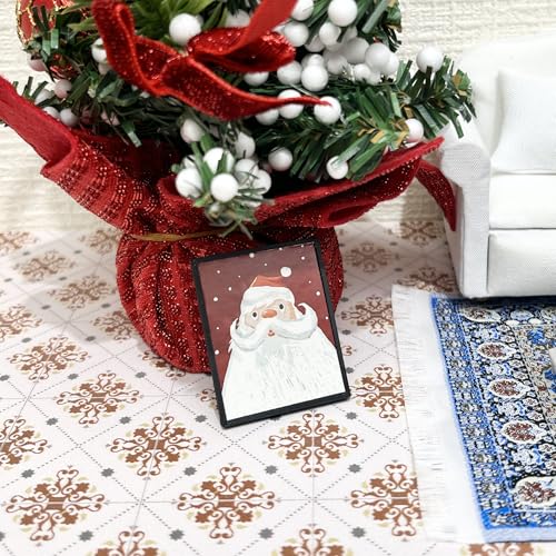 Miniature Dollhouse Accessories Christmas, Mini Wall Art, 1/12 Scale Accessories, Dollhouse Miniatures, 12 Pieces - style: No. 2