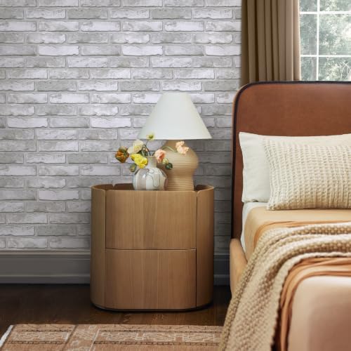 COMSTICKC 3D Peel and Stick Faux Brick Wall Panels for Quick DIY Wall Decor - color: Grey-White