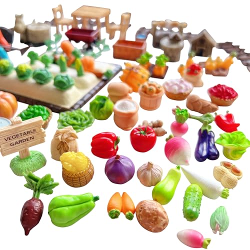 85pcs Miniature Vegetable Garden Crops Pretend Play Toys DIY Farm Decoration Sets - color: Mini Farm Decoration Sets
