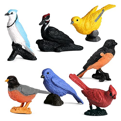 BLAPNK 17 Pcs Realistic Mini Bird Animal Figures Toy Cake Toppers, Miniature Bird Model Figurines Birthday Party Bridal Wedding Cake Decoration Educational Backyard Birds Toy