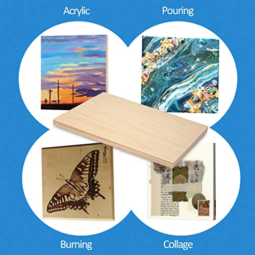 Falling in Art 4 Pack 11x14’’ Unfinished Birch Wood Panels Kit for Painting - size: 11'' x 14'' Studio
