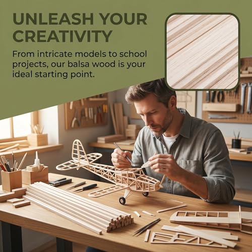 160 Pcs Balsa Wood Strips 1/8 x 1/8 x 12 Inch - size: 1/8 x 1/8 x 12 Inch