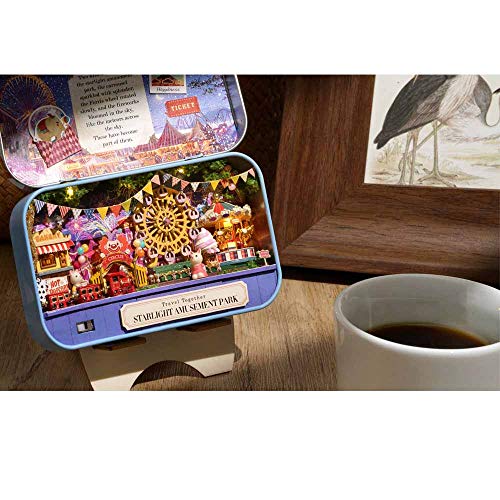 MAGQOO 3D Wooden Dollhouse Miniature DIY Doll House Kit with Furniture,1:100 DIY Box Theater Kit (Amusement Park) - color: Amusement Park