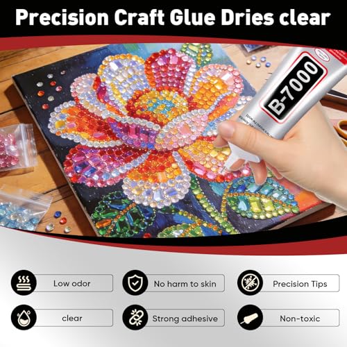 3 PCS 110ml B7000 Rhinestone Glue Clear, Bedazzling Glue for Craft, Jewelry - size: 110ml 3pcs