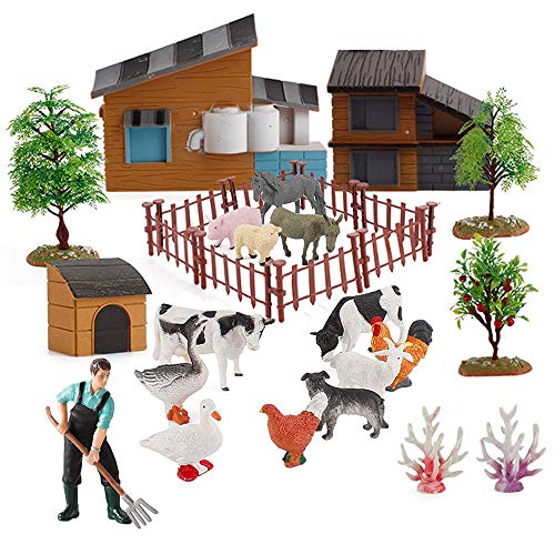 SIENON 12Pcs Mini Realistic Farm Animals Figures Toys for Kids - size: 12 Pieces Miniature Farm Animals