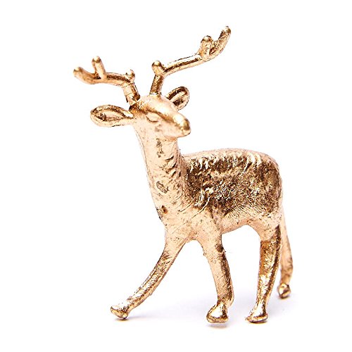 Factory Direct Craft Group of 12 Plastic Standing Gold Deer for Christmas Villages and Everyday Crafting (1 3/4 Inch) - color: Gold Deer (12pk), size: Package of 12