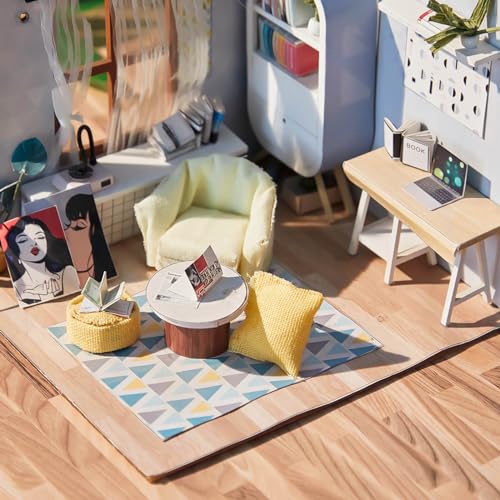 Flutesan 24 Pcs Miniature Dollhouse Wallpaper, Natural Style - style: Natural Style