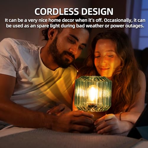 MJ PREMIER Battery Operated Lamp, Small Cordless Lamp with Timer Green - color: Green