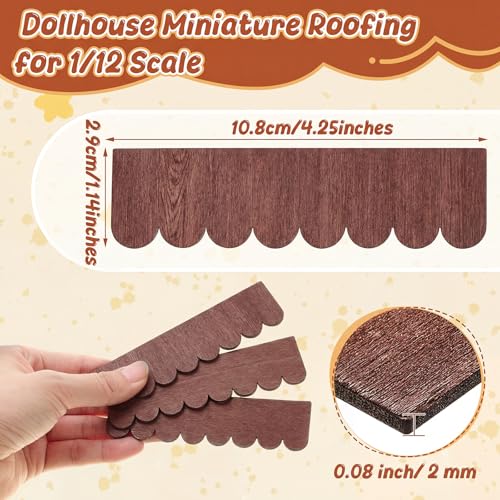 Wenqik 100 Strips Dollhouse Roof Shingles, Chestnut Brown - color: Chestnut Brown