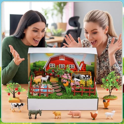 Teyva Daily 48 Pcs Farm Diorama Kit Habitat Project Box Set - color: Farm