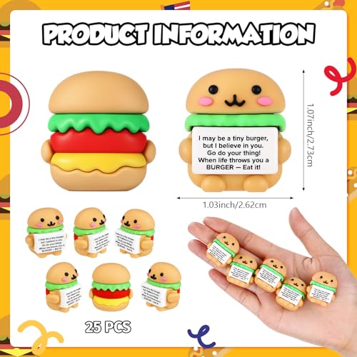 Gejoy 25 Pcs Mini Rubber Burger Toys Positive Mini Burgers Figures - style: Burger