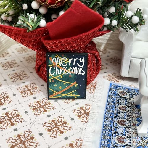 Miniature Dollhouse Accessories Christmas, Mini Wall Art, 1/12 Scale Accessories, Dollhouse Miniatures, 12 Pieces - style: No. 2