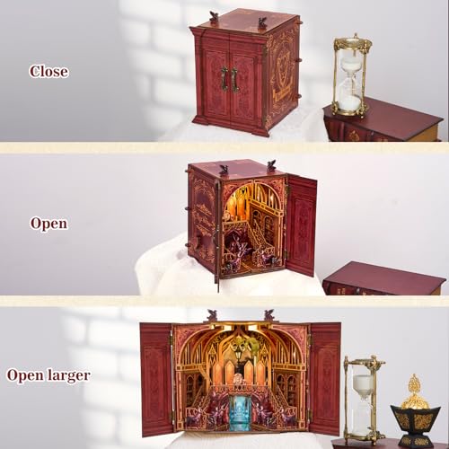 TOYQI Book Nook Kit for Adult, DIY Miniature Dollhouse Kit, Magic Wardrobe - color: Magic Wardrobe