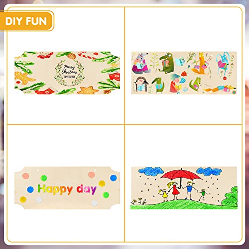 Patelai 10 Pcs Blank Wood Signs Unfinished Plaques with Ropes,2 Styles - style: 2 Styles