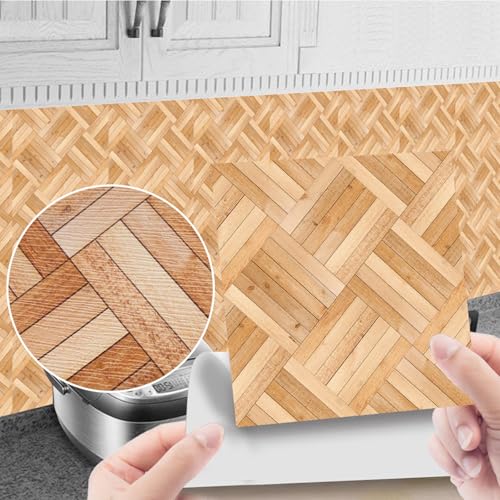 16 PCS Miniature Mini House Floor Tiles Self Adhesive Floor Tiles Faux 3D Brick Wall Paper Sticker for Mini House Decoration, 3.94 Inch, Checked Pattern - color: Checked Pattern