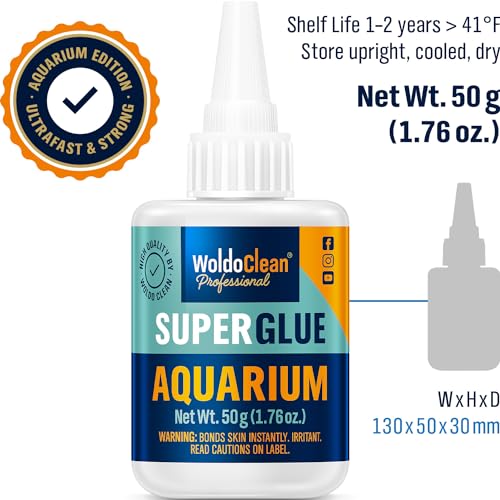 WoldoClean Aquarium Super Glue Gel 50g Fish Safe - Reef Coral Rock Plants