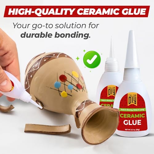 Y’allCanDiy Ceramic Glue Repair, Pottery Glue for Porcelain, Mugs & China - size: 1 Pack