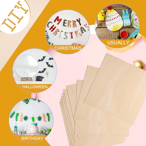 4 Pack Basswood Sheets 12x12x1/12 Inch, Plywood Sheet Unfinished Wood Boards Blanks for Laser Cutting, Engraving, Burning, Crafts