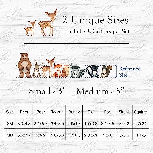 Back40Life Forest Critters Painted Wooden Animal Cutout Shapes (Acrylic Medium + Stands (Bundle of 8)) - size: Acrylic Medium + Stands (bundle of 8)