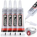 B-7000 Glue Clear for Rhinestone Crafts, Jewelry and Bead Adhesive B7000 Semi Fluid High Viscosity Glues for Clothes Shoes Fabric Cell Phones Screen Repair Metal Stone Nail Art Glass (4x15 ml/0.5 oz) - color: 4x15 ML/ 0.5 oz