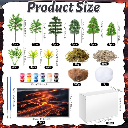 Teyva Daily 48 Pcs Volcanic Diorama Kit Project Box Set DIY Volcanic - color: Multicolor