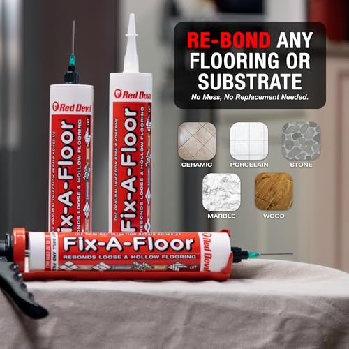 The Original Fix-A-Floor Loose Tile Repair Adhesive - Tile, Marble, Stone, Wood - Easy DIY Repair – Versatile Compatibility - 1 Gallon Jug – Comes with a Syringe Applicator - size: 1 Gallon (Pack of 1)