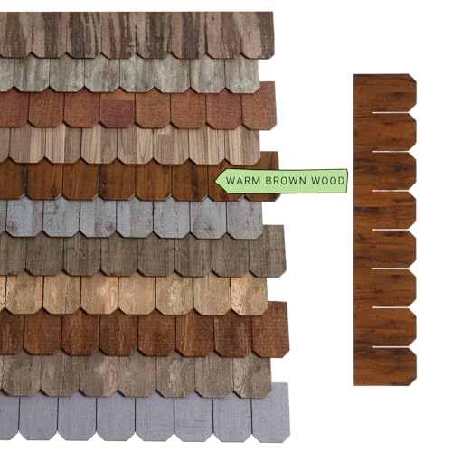 Miniature Roof Shingle Strips for 1:12 Scale Dollhouse Roofing - color: Warm Brown Wood
