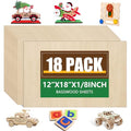 18 Pack Basswood Sheets12x18x1/8 Inch, Unfinished Wood for Crafts, 3mm Basswood for Laser Cutting & Engraving, Wood Burining,Architectural Models, Wood Board for Painting. - size: 18P12x18x1/8in