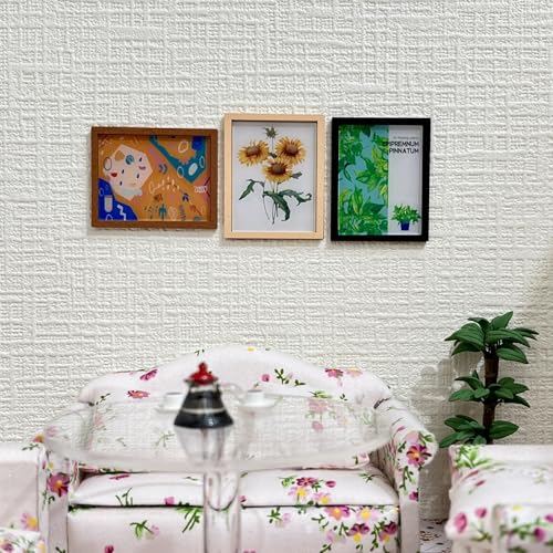 Dollhouse Furniture Mini Wall Art, 1/12 Scale Accessories, Dollhouse Miniatures, 15 Pieces (No.1) - style: No.1