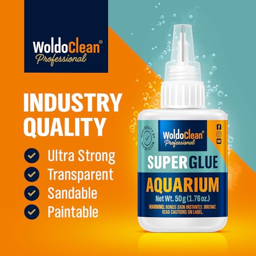 WoldoClean Aquarium Super Glue Gel 50g Fish Safe - Reef Coral Rock Plants