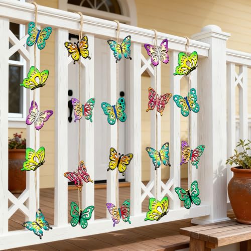 80PCS Unfinished Ornament Wood Crafts, Painting Blank Wooden Cutouts - color: Butterfly