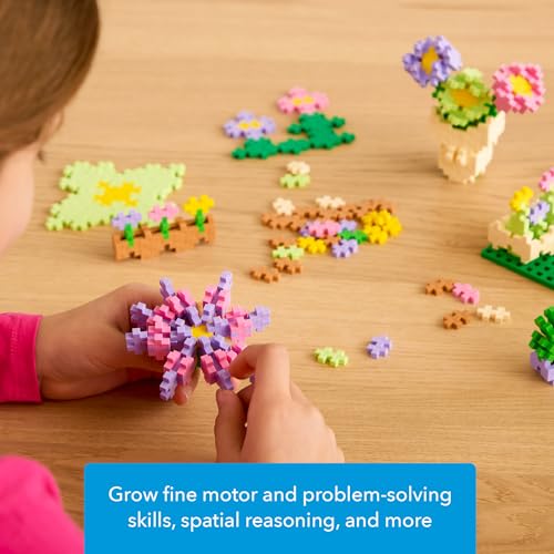 PLUS PLUS Learn to Build Flower Shop Mix, 400 Pieces - Mini Building Blocks