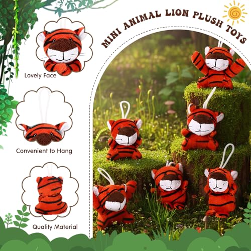 Zhanmai 100 Pcs Mini Tiger Plush Keychain Toys Bulk Set - style: Tiger