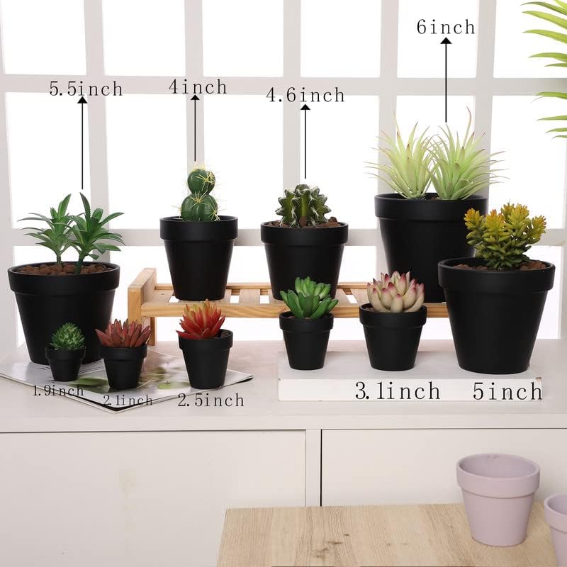 Yishang 1.9 Inch Tiny Black Terracotta Pots Pack of 36-Small Mini White Clay Pots with Drainage Holes Flower Nursery Terra Cotta Planter for Tiny Cactus,Herb,Succulent Plants,Crafts - color: Black
