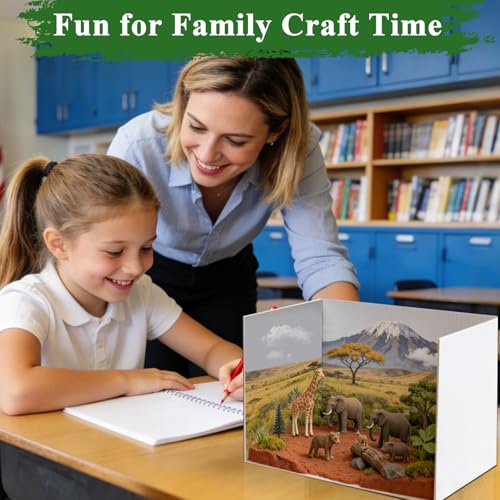 Yalumo Cardboard Diorama Box Kit, 2 Pack Diorama Box for Display, White Cardboard Project Supplies with Double Sided Tapes for DIY Crafts Toys School Projects Model Scenes, 13 x 8.7 x 8.3 Inch