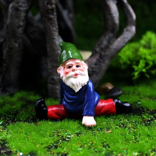 Miniature Garden Gnome Figurines, Yoga Poses, 2.2 Inch, Set of 4, Hand-Painted Desk Decor - color: 4 Pcs Gnomes Yoga Set