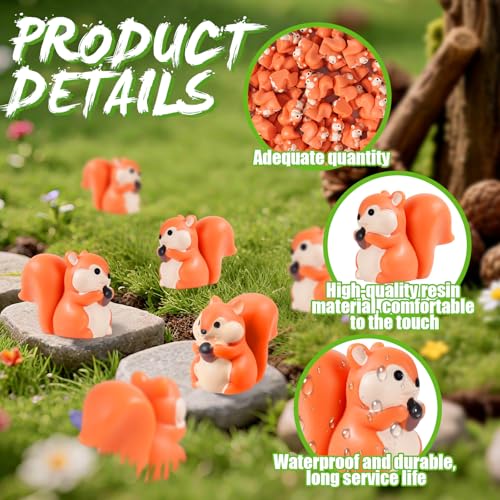 100 Pcs 2.1 x 1.4 cm Mini Squirrel Figurines Decor - style: 100 Pcs Classic