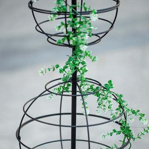 49.5" Obelisk Trellis for Climbing Plants - Elegant Garden Decor - color: black-50"x12"