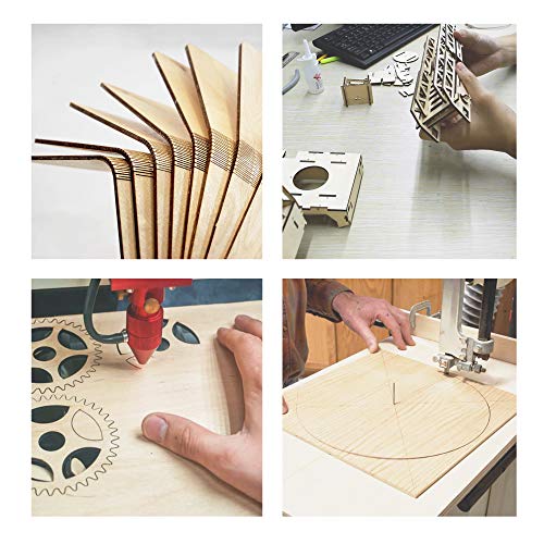 CRAFTIFF Plywood Board Basswood Sheets 1/16 inch, Thin Natural Unfinished Wood for Crafts, Hobby and Model Making – 1.5mm (5 Sheets)