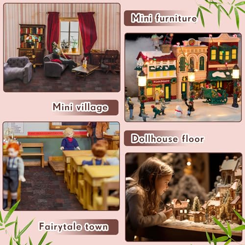 400 Pcs Miniature Dollhouse Flooring 1: 12 Scale, Dark Brown - color: Dark Brown