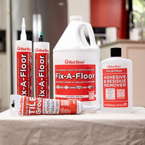 The Original Fix-A-Floor Loose Tile Repair Adhesive - Tile, Marble, Stone, Wood - Easy DIY Repair – Versatile Compatibility - 1 Gallon Jug – Comes with a Syringe Applicator - size: 1 Gallon (Pack of 1)