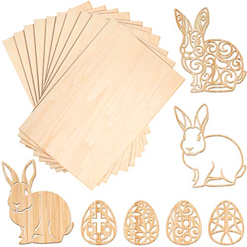 Blulu 10 Pack Basswood Sheets 8 x 4 x 1/16 Inch Thin Plywood Sheets