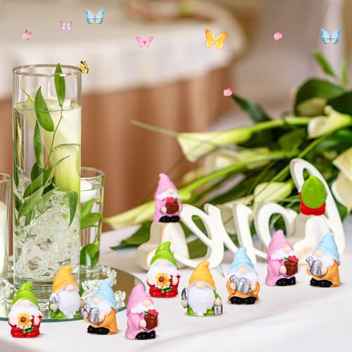 Wonderjune 40 Pcs Mini Gnomes Tiny Figures Miniature Gnomes Figurines Bulk