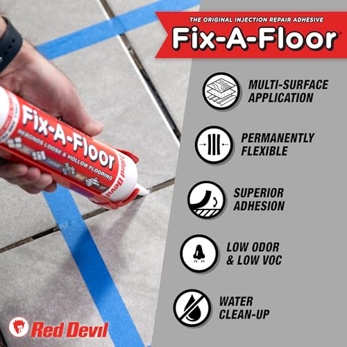 The Original Fix-A-Floor Loose Tile Repair Adhesive - Tile, Marble, Stone, Wood - Easy DIY Repair – Versatile Compatibility - 1 Gallon Jug – Comes with a Syringe Applicator - size: 1 Gallon (Pack of 1)