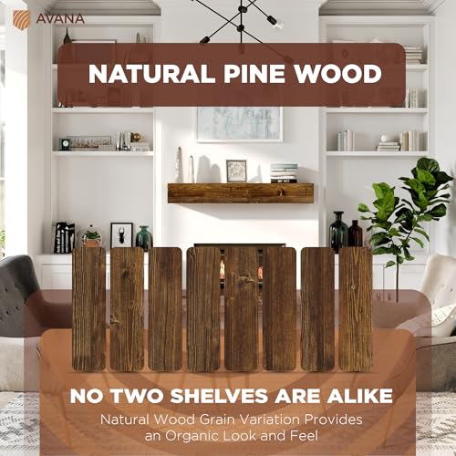Avana Floating Fireplace Mantel - Natural Wood Mantles for Over Fireplace - Handcrafted Mantel Farmhouse Floating Shelf - Mounted Fireplace Wood Mantle - 48 X 8 X 5 Inches - Rustic Traditional - color: Rustic Traditional, size: 48 X 8 X 5